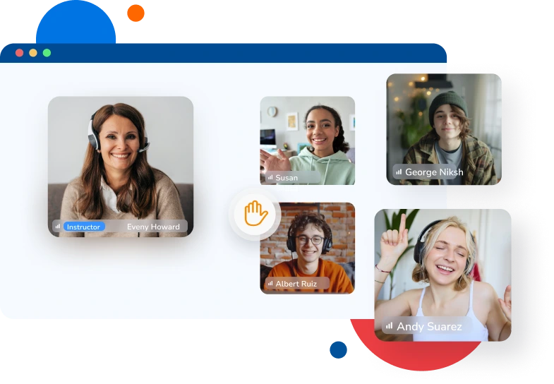 Video call with students